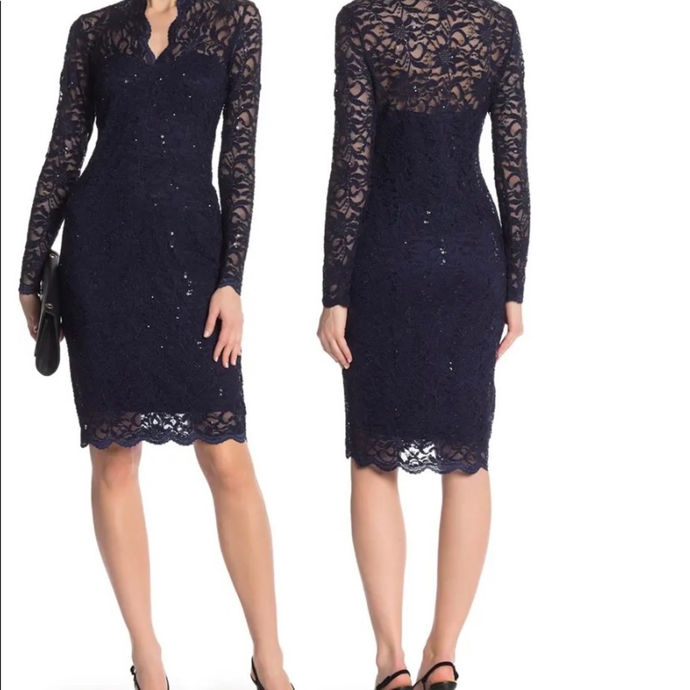 Sparkle navy lace dress